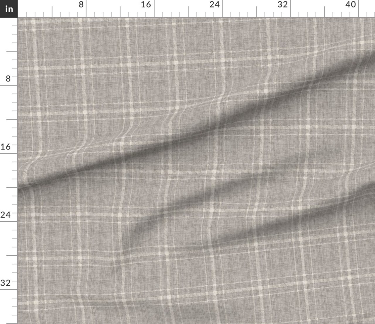 Various Fabrics by the Yard or Fat Quarter Grey Tartan Farmhouse Academia Plaid Large Neutral Scale Cottagecore Grandmillennial Custom Printed Fabric by Spoonflower